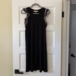 Loft Jersey Dress with Knit Ruffle Sleeve TALL